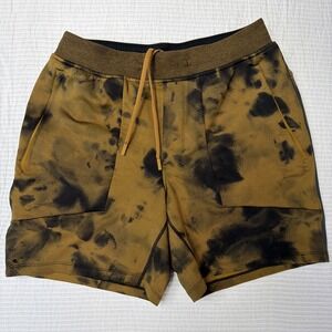 Lululemon Textured Tech Shorts Men Medium Brown Tie Dye Linerless Thick Material